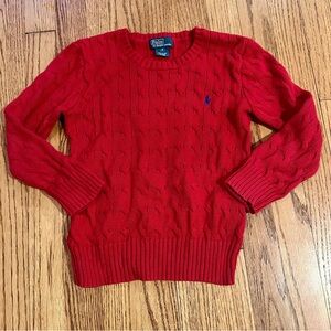 Polo by Ralph Lauren Kids Red Cable Knit Sweater